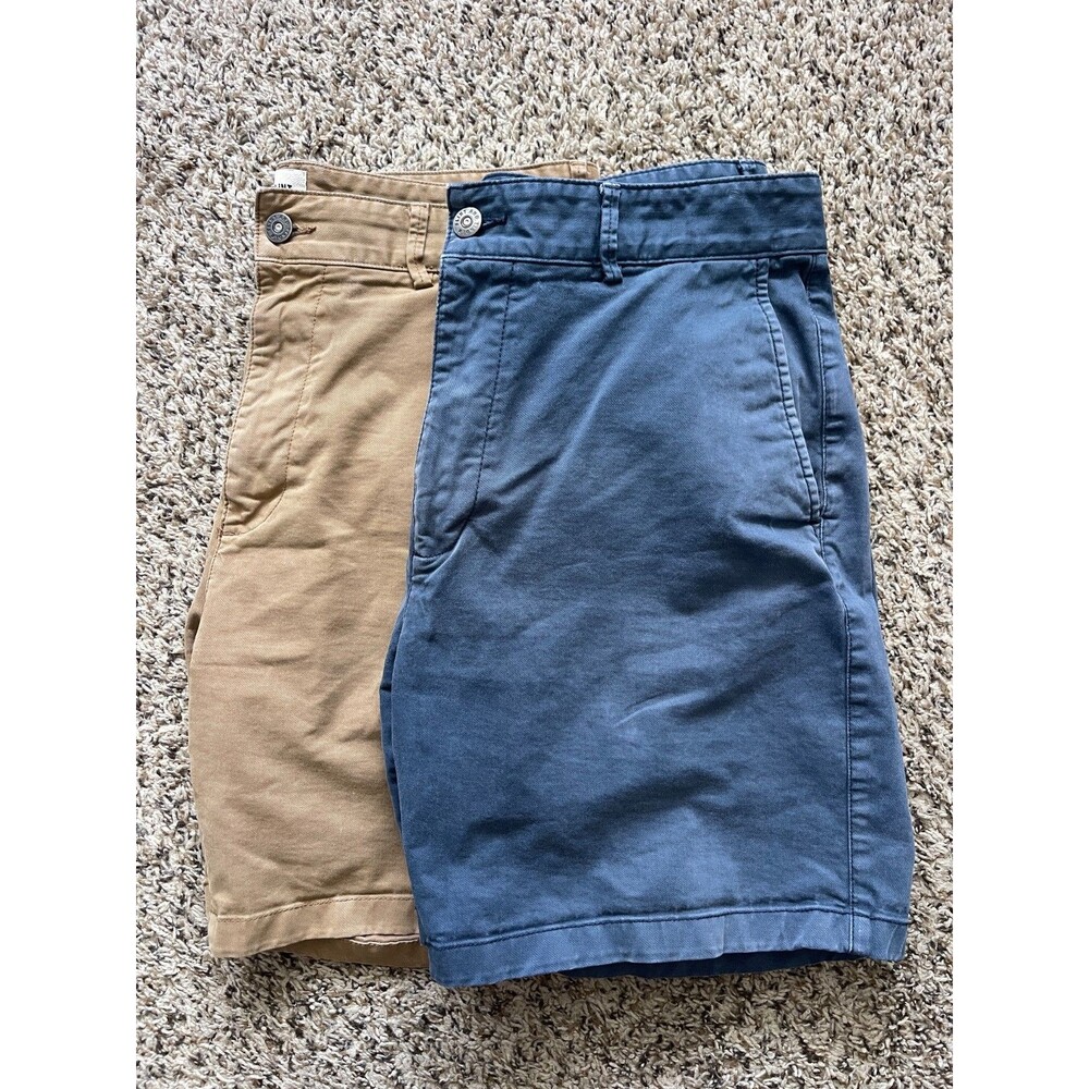 Flint Tinder Shorts Mens 33 Blue Beige 7" LOT Of 2 FLAWS